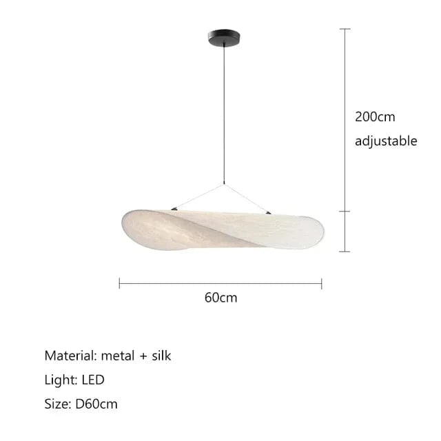 Japandi Loftlampe Pendel - Led Indendørs Belysning - Luksus Silke Stof Ceiling lamps Danmarkmode.dk