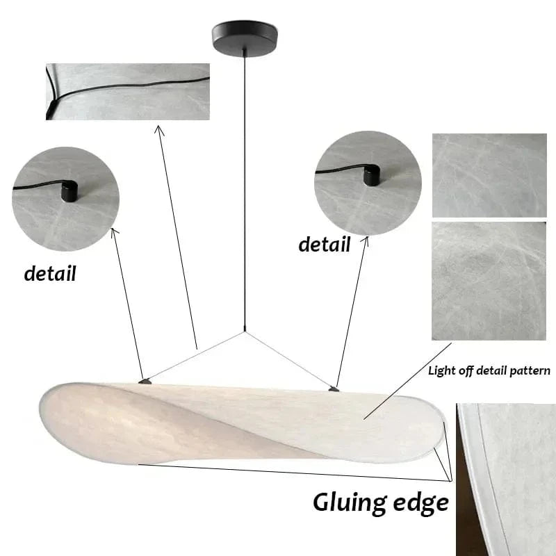 Japandi Loftlampe Pendel - Led Indendørs Belysning - Luksus Silke Stof Ceiling lamps Danmarkmode.dk