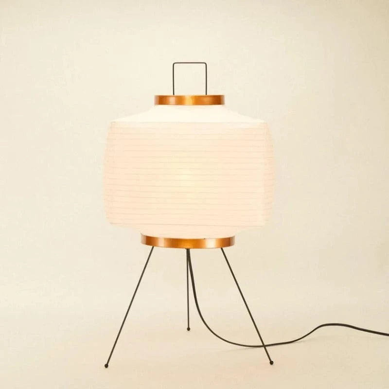 Japandi Papir Trefod Boksformet Gulvlampe - Akari Lampe - Rispapir Floor Lamps Danmarkmode.dk