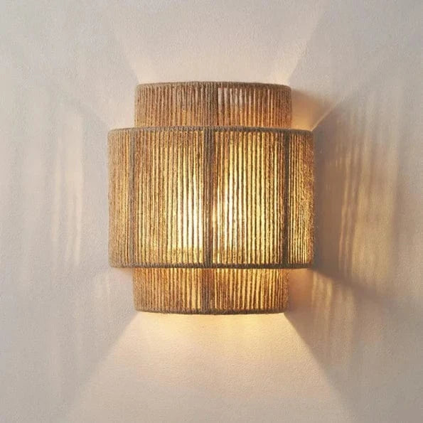 Japansk Stil Hemp Rope Væglampe - Bohemian - Bambus - Vintage Wall Light Fixtures Danmarkmode.dk