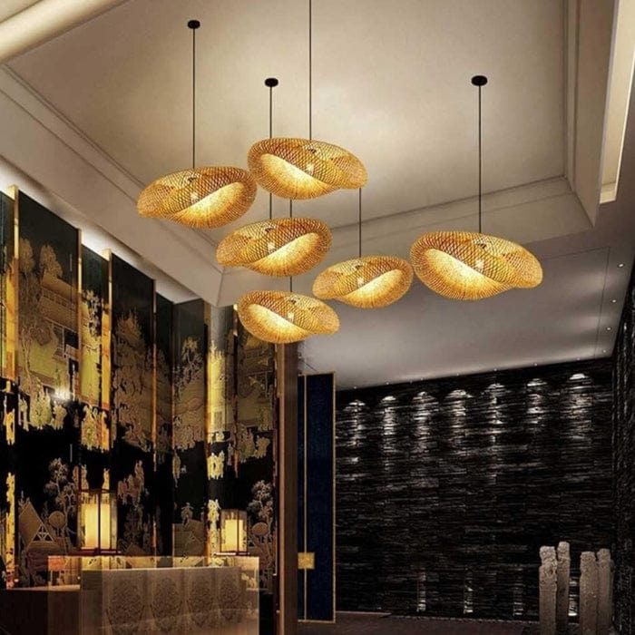 Japansk Stil Vævet Pendellampe - Bamboo - Håndlavet - Boligindretning Ceiling Light Fixtures Danmarkmode.dk