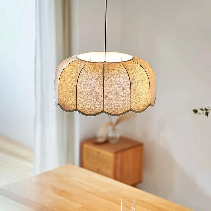 Japansk Stof Scalloped Lysekrone - Pendel Lampe - Boho Style - LED Ceiling Light Fixtures Danmarkmode.dk
