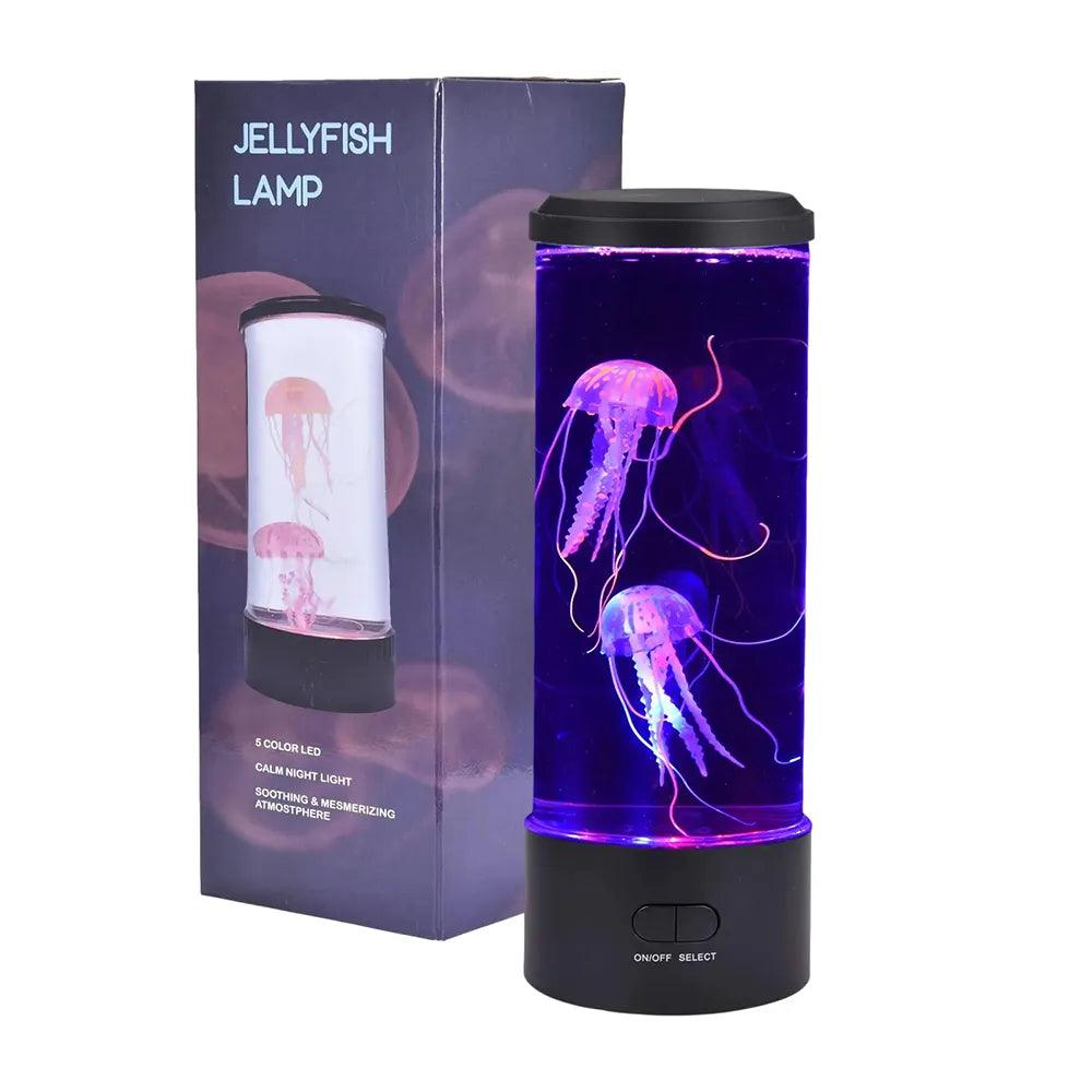 Jellyfish Night Lamp - Børne Lampe Med Vandmænd - LED-Lampe I 5 Farver Table Lamp Danmarkmode.dk