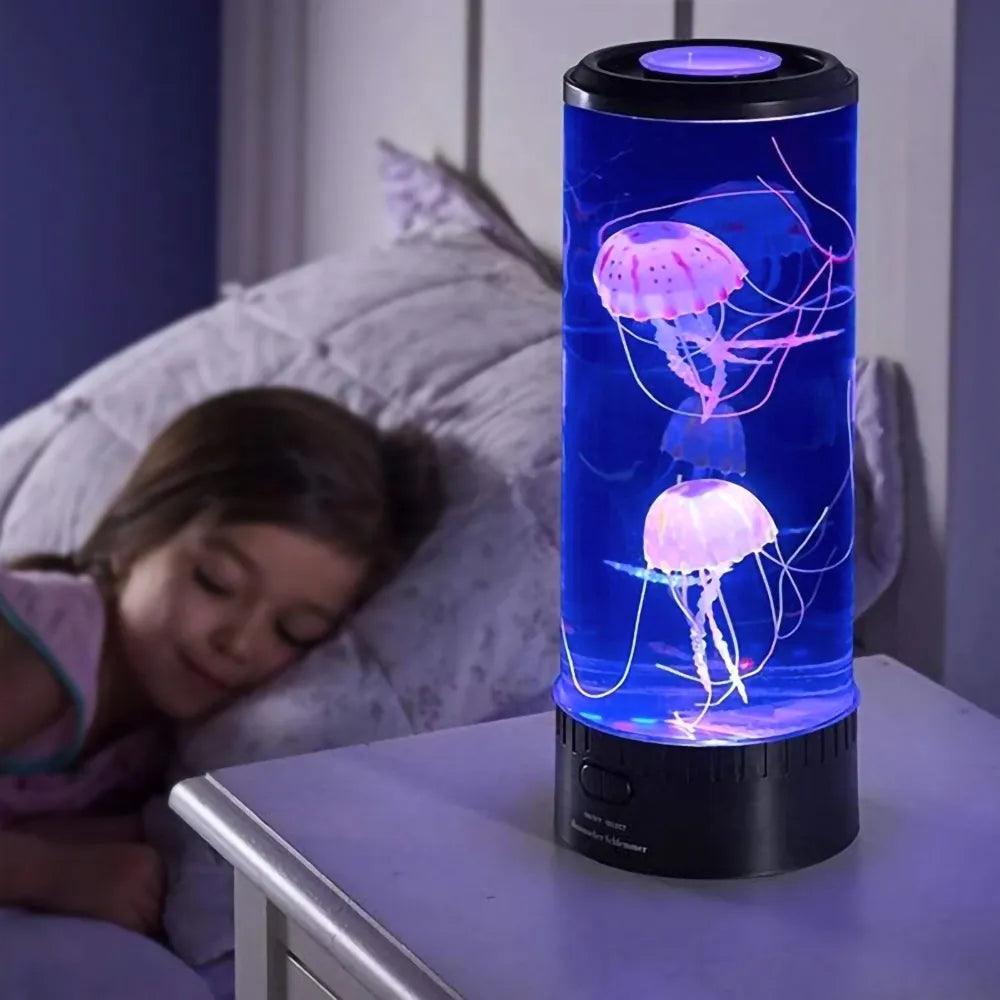 Jellyfish Night Lamp - Børne Lampe Med Vandmænd - LED-Lampe I 5 Farver Table Lamp Danmarkmode.dk