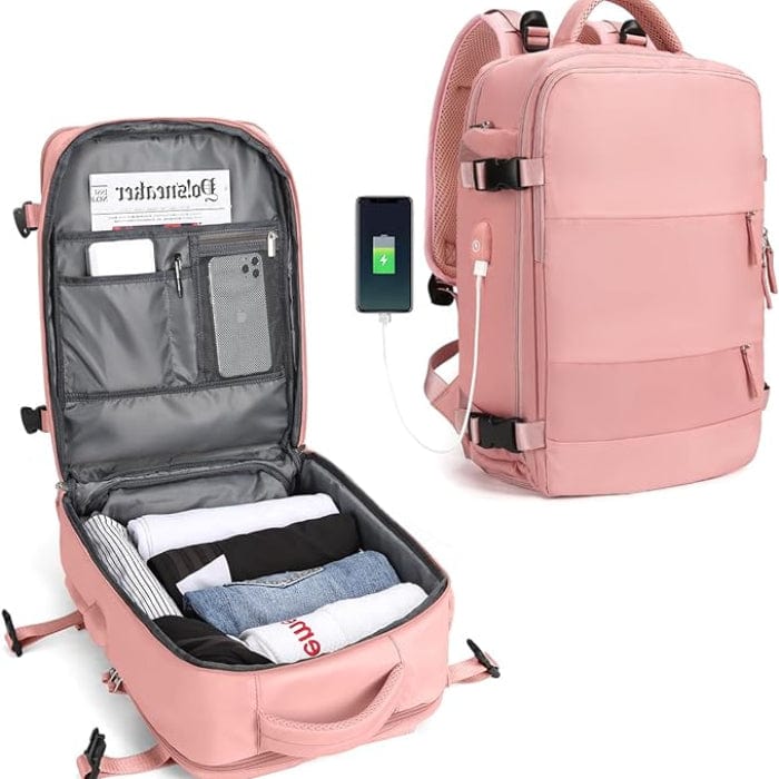 Kan udvides Kabine Rejse Rygsæk - Vandtæt - Anti-Theft - USB Opladningsport Backpacks Danmarkmode.dk