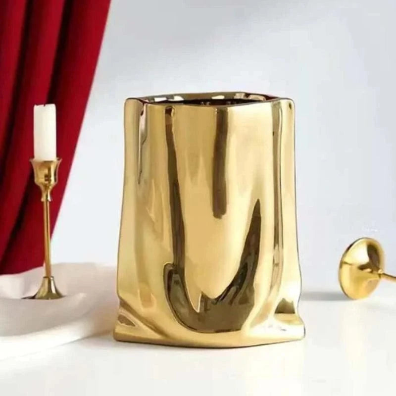 Keramik Taskeform Bordplade Vaser - Metalisk - Blomsterfod - Boligindretning Vases Danmarkmode.dk