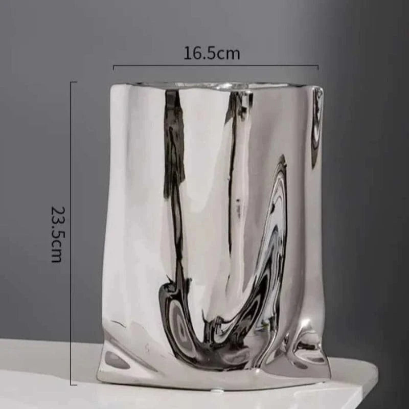 Keramik Taskeform Bordplade Vaser - Metalisk - Blomsterfod - Boligindretning Vases Danmarkmode.dk