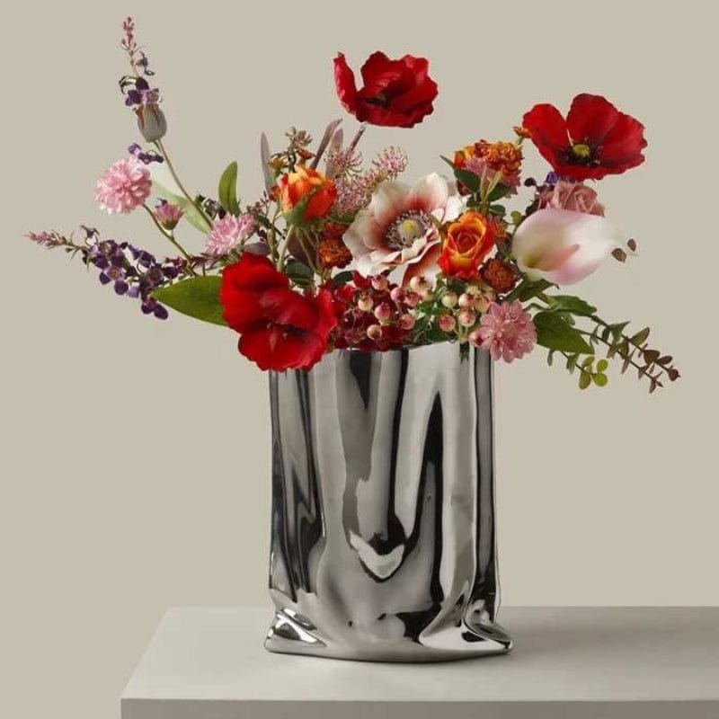 Keramik Taskeform Bordplade Vaser - Metalisk - Blomsterfod - Boligindretning Vases Danmarkmode.dk
