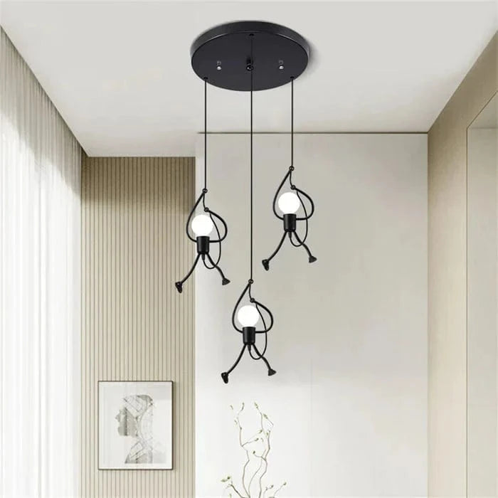 Klatring Lille Mand Pendel Lampe - Jern - Retro - Industriel Lampe Ceiling Light Fixtures Danmarkmode.dk
