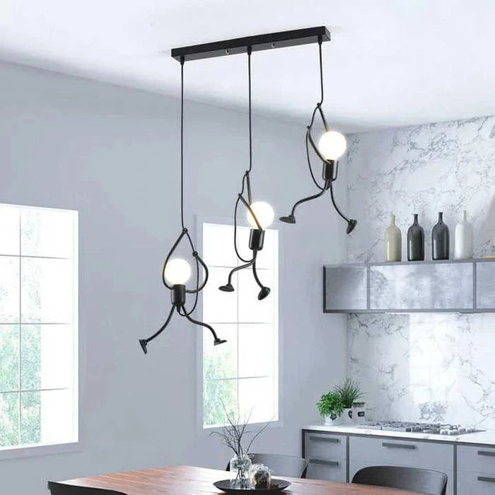 Klatring Lille Mand Pendel Lampe - Jern - Retro - Industriel Lampe Ceiling Light Fixtures Danmarkmode.dk