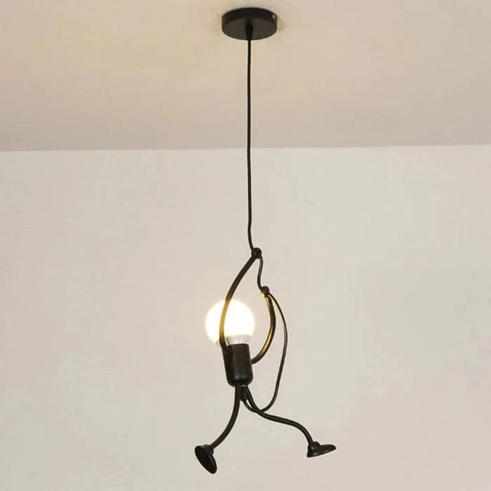 Klatring Lille Mand Pendel Lampe - Jern - Retro - Industriel Lampe Ceiling Light Fixtures Danmarkmode.dk