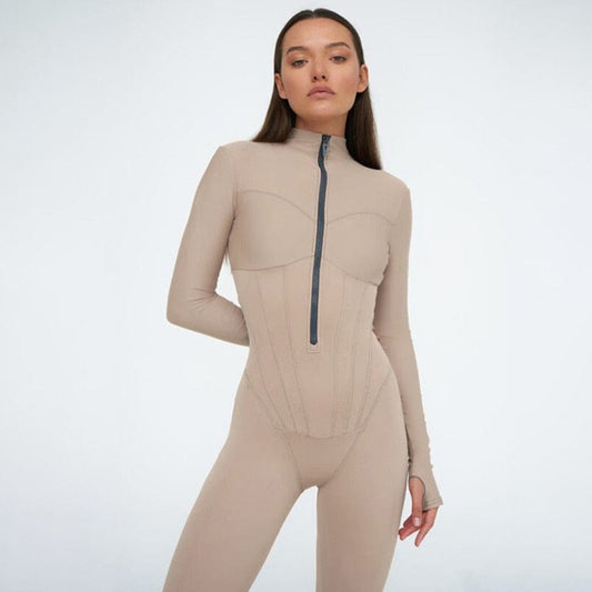 Komfortabel catsuit til kvinder | moderigtig bodysuit i sort | blødt strækbart materiale til fritid og aktiv brug Bodysuits Danmarkmode.dk