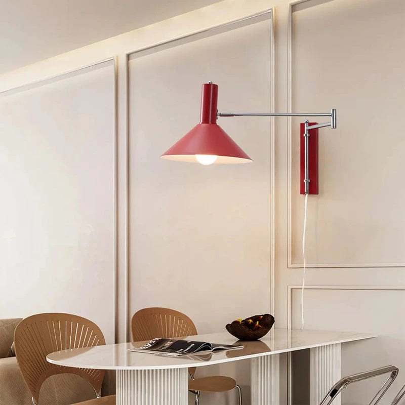 Konisk Jern Justerbar Arm Væglampe Soveværelse - Plug In - Moderne - LED Pære Wall Light Fixtures Danmarkmode.dk