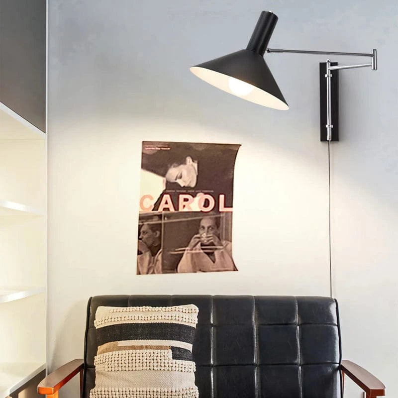 Konisk Jern Justerbar Arm Væglampe Soveværelse - Plug In - Moderne - LED Pære Wall Light Fixtures Danmarkmode.dk