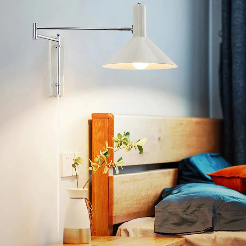 Konisk Jern Justerbar Arm Væglampe Soveværelse - Plug In - Moderne - LED Pære Wall Light Fixtures Danmarkmode.dk
