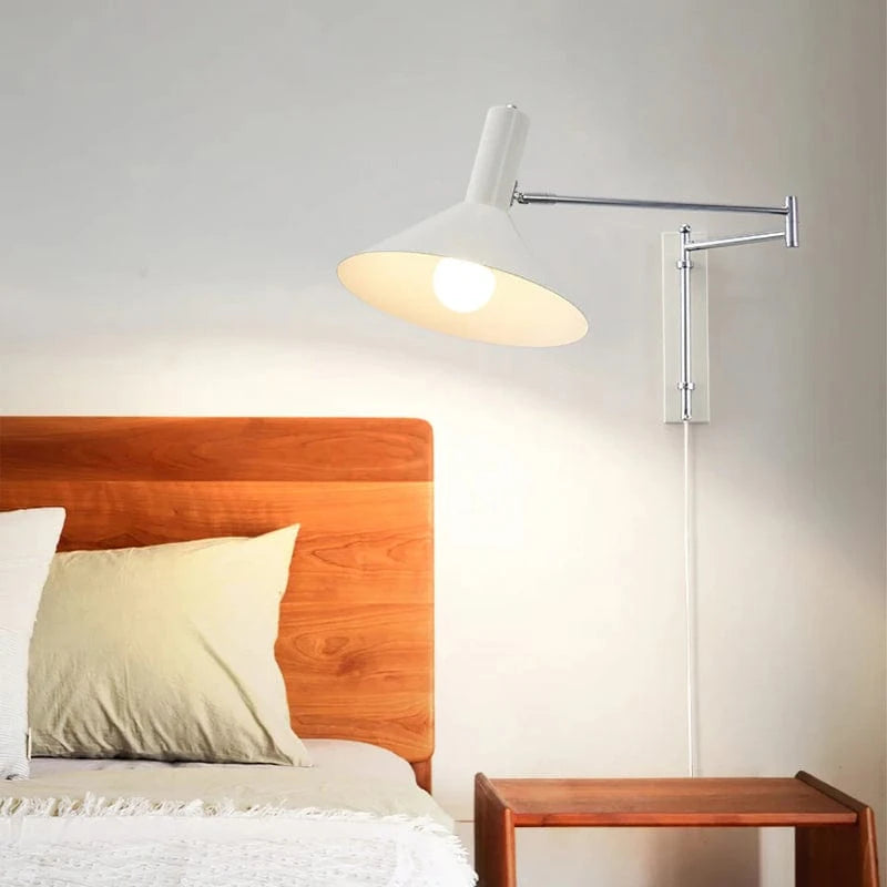 Konisk Jern Justerbar Arm Væglampe Soveværelse - Plug In - Moderne - LED Pære Wall Light Fixtures Danmarkmode.dk