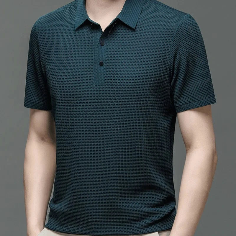 Korte ærmer Sommer Polo Shirt til Mænd - Åndbar - Silke - Strikket Polos Danmarkmode.dk
