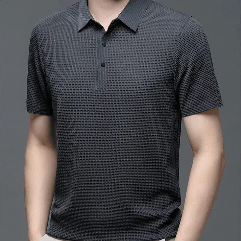 Korte ærmer Sommer Polo Shirt til Mænd - Åndbar - Silke - Strikket Polos Danmarkmode.dk