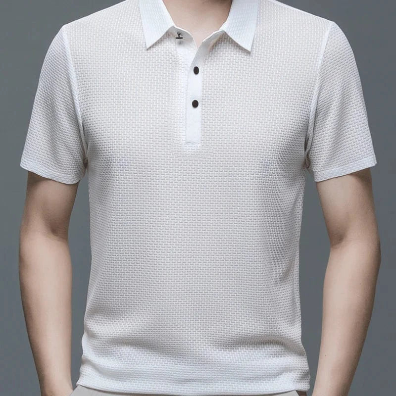 Korte ærmer Sommer Polo Shirt til Mænd - Åndbar - Silke - Strikket Polos Danmarkmode.dk
