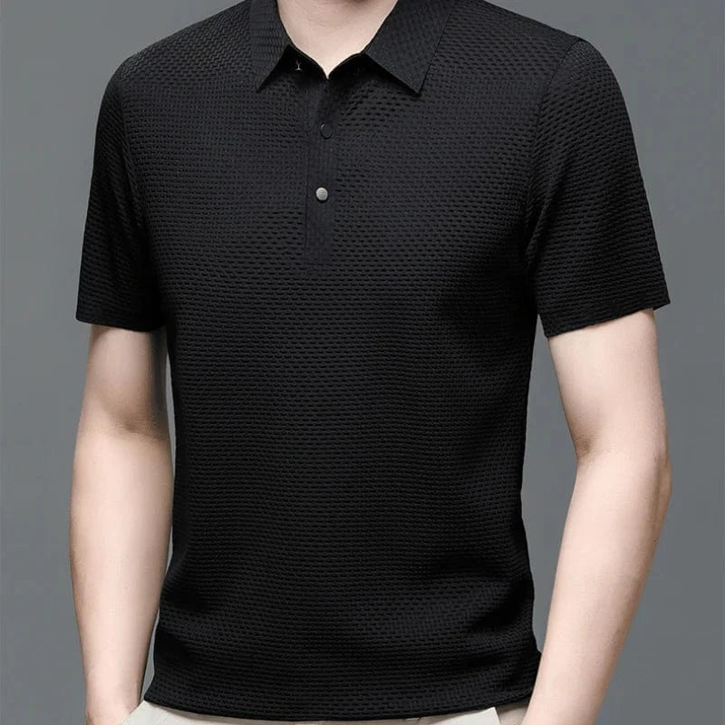 Korte ærmer Sommer Polo Shirt til Mænd - Åndbar - Silke - Strikket Polos Danmarkmode.dk