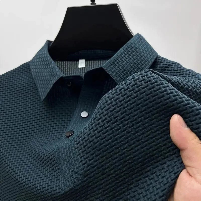 Korte ærmer Sommer Polo Shirt til Mænd - Åndbar - Silke - Strikket Polos Danmarkmode.dk