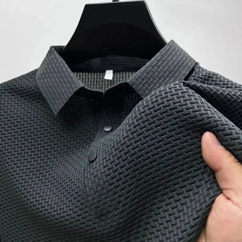 Korte ærmer Sommer Polo Shirt til Mænd - Åndbar - Silke - Strikket Polos Danmarkmode.dk