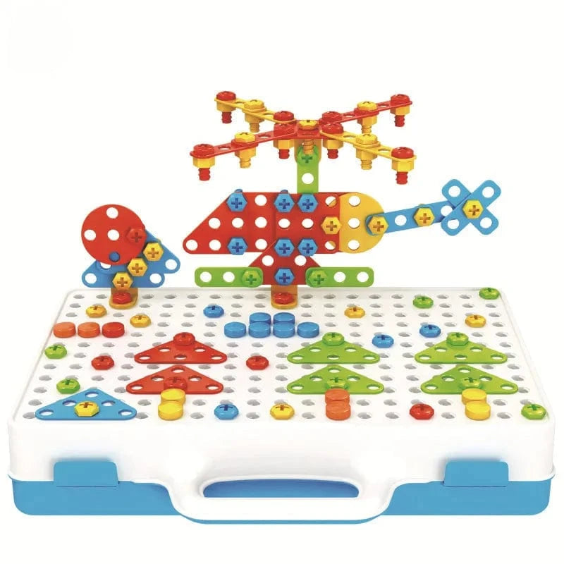 Kreativ Mosaik Montessori Legetøj - Boresæt - Byggeklodser - Pædagogisk Construction Set Toys Danmarkmode.dk