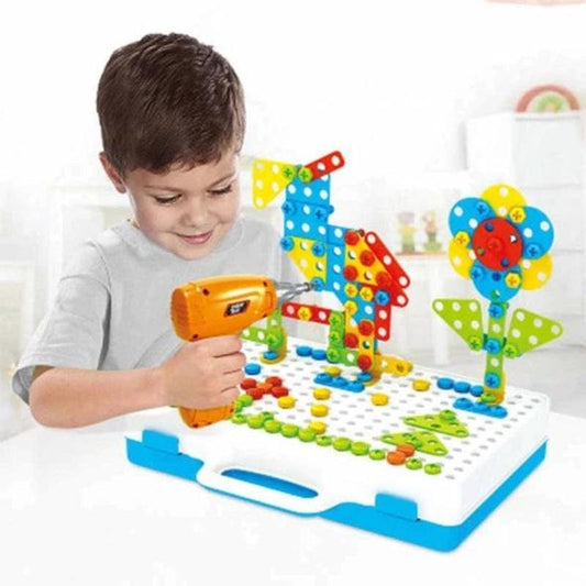 Kreativ Mosaik Montessori Legetøj - Boresæt - Byggeklodser - Pædagogisk Construction Set Toys Danmarkmode.dk