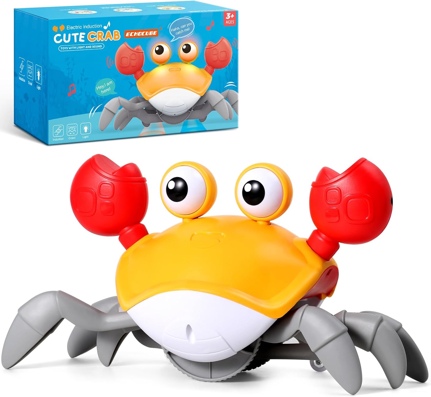 Krybende Krabbe-legetøj - blødt plysdyr til børn, blå, kønsneutral, materiale af høj kvalitet, bedste gave Baby Toys Danmarkmode.dk