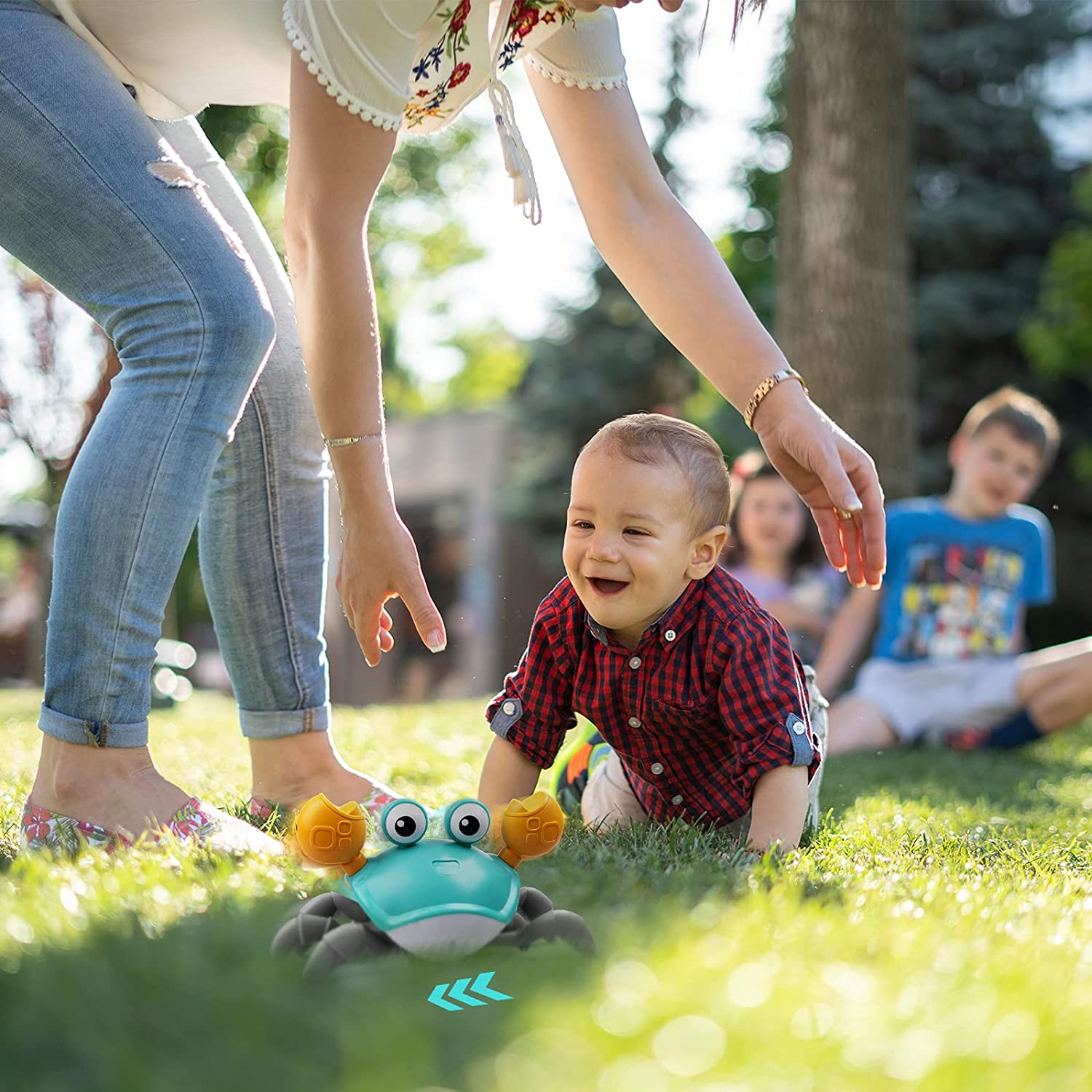 Krybende Krabbe-legetøj - blødt plysdyr til børn, blå, kønsneutral, materiale af høj kvalitet, bedste gave Baby Toys Danmarkmode.dk