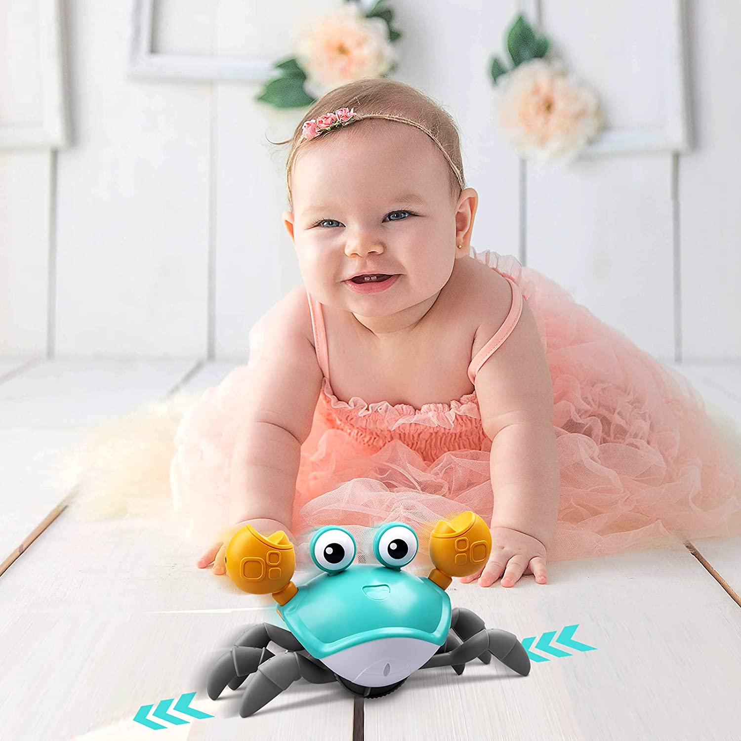 Krybende Krabbe-legetøj - blødt plysdyr til børn, blå, kønsneutral, materiale af høj kvalitet, bedste gave Baby Toys Danmarkmode.dk