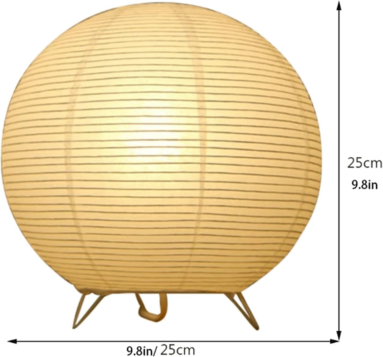 Kugle Japandi Rispapir Lantern - Bordlampe - Wabi Sabi - 25cm Table Lamp Danmarkmode.dk