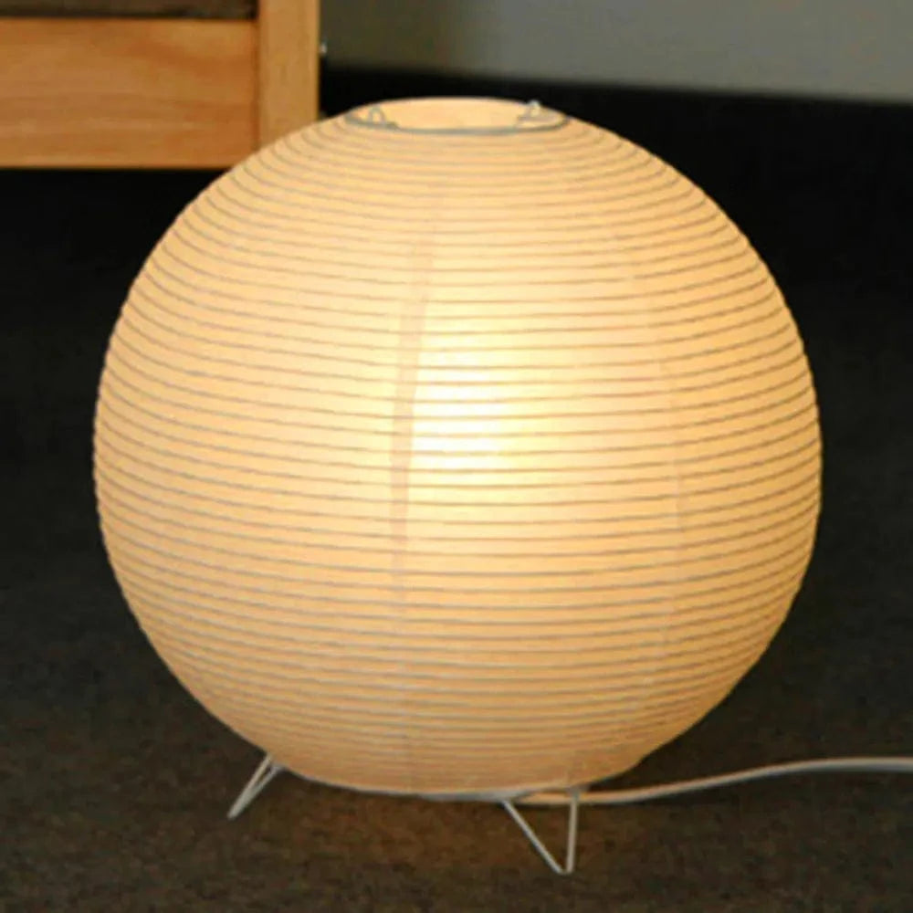 Kugle Japandi Rispapir Lantern - Bordlampe - Wabi Sabi - 25cm Table Lamp Danmarkmode.dk