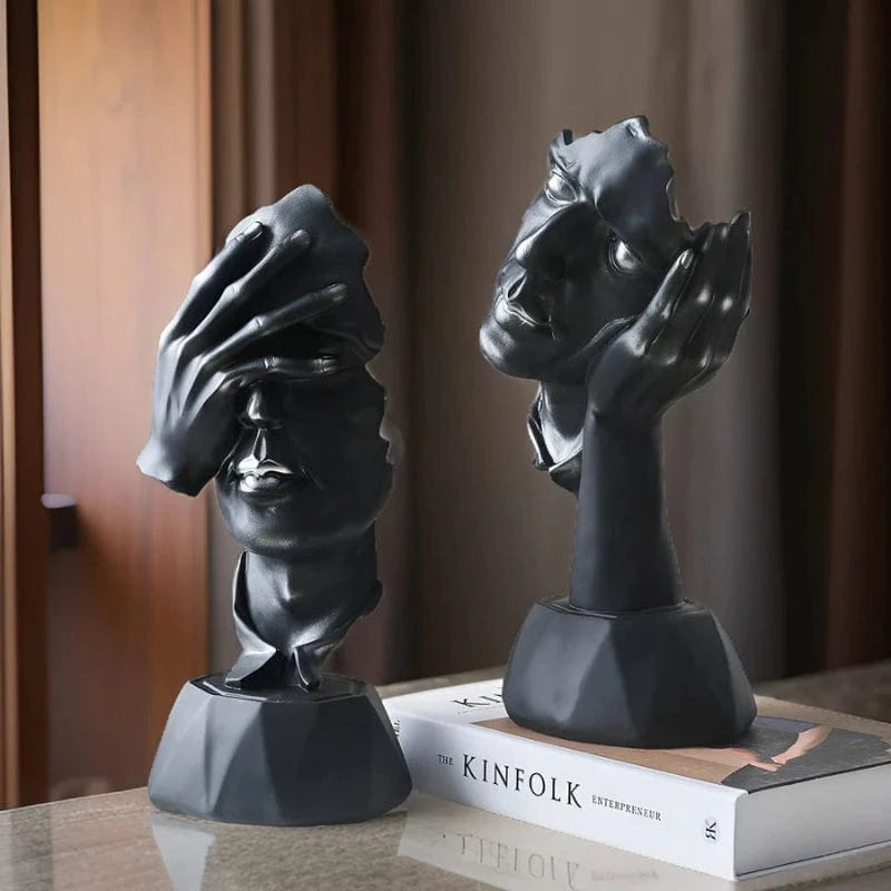 Kunstnerisk Abstrakt Ansigt Skulptur - Figurer - Boligindretning Sculptures & Statues Danmarkmode.dk
