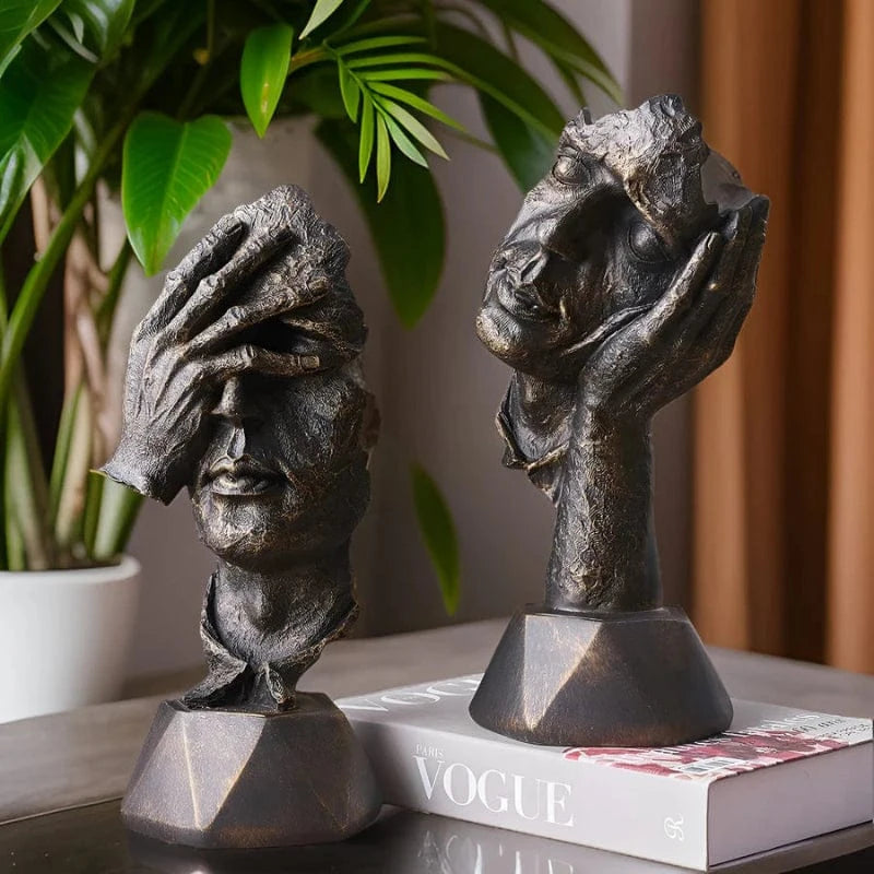 Kunstnerisk Abstrakt Ansigt Skulptur - Figurer - Boligindretning Sculptures & Statues Danmarkmode.dk