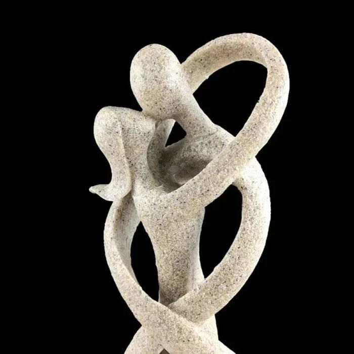 Kyssende Par Abstrakt Skulptur - Figurine - Resin - Boligindretning Sculpture Statue Danmarkmode.dk