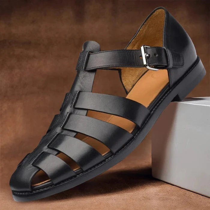 Læder Sandaler med Spænde - Herre - Sommer - Hule - Skridsikker Sandals Danmarkmode.dk