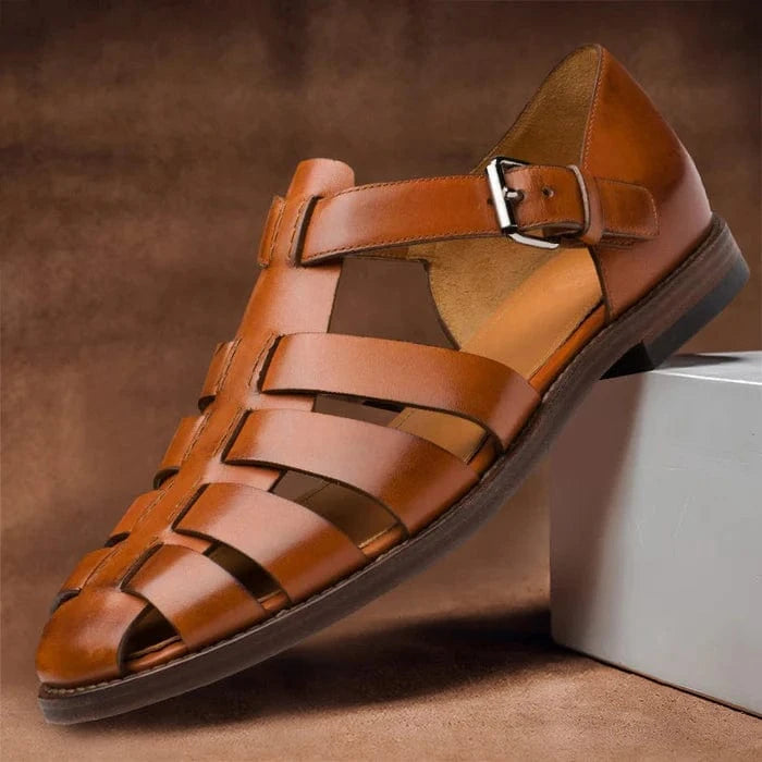 Læder Sandaler med Spænde - Herre - Sommer - Hule - Skridsikker Sandals Danmarkmode.dk