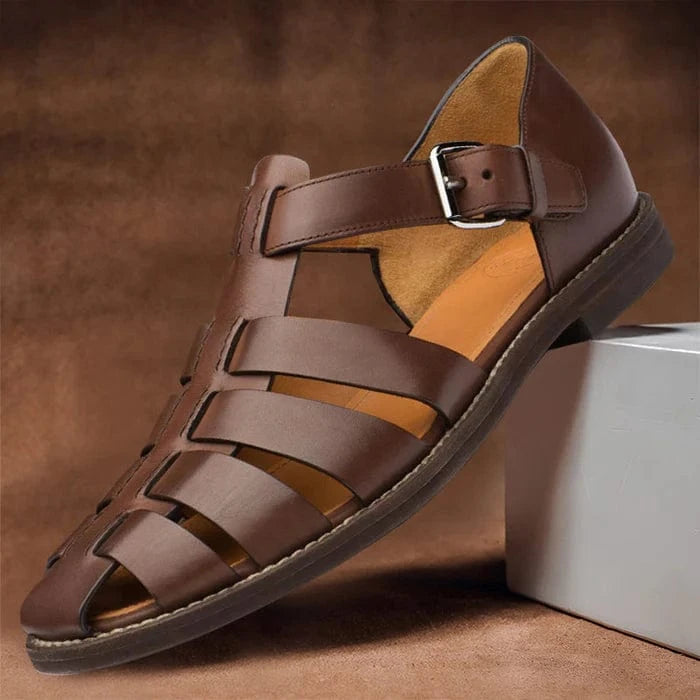 Læder Sandaler med Spænde - Herre - Sommer - Hule - Skridsikker Sandals Danmarkmode.dk
