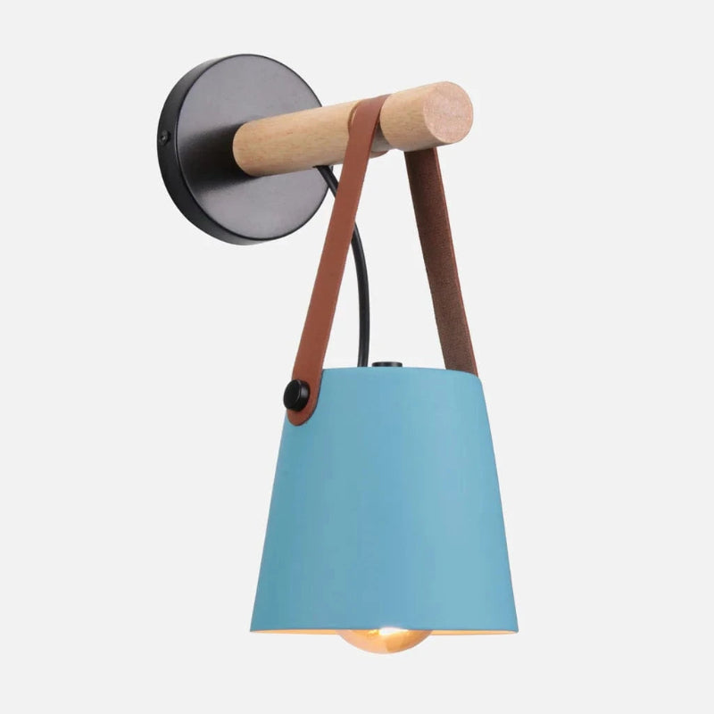 Læderrem Træstang Væglampe - Jern - Matte - 40W Wall Light Fixtures Danmarkmode.dk