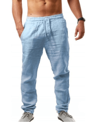 “Lauge Sommer Hørbukser Mænd, Lette, Åndbare, Casual, Mørkeblå, Komfortable” Trousers Danmarkmode.dk