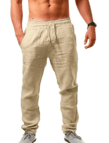 “Lauge Sommer Hørbukser Mænd, Lette, Åndbare, Casual, Mørkeblå, Komfortable” Trousers Danmarkmode.dk