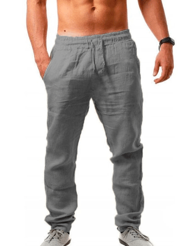 “Lauge Sommer Hørbukser Mænd, Lette, Åndbare, Casual, Mørkeblå, Komfortable” Trousers Danmarkmode.dk