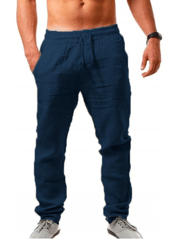 “Lauge Sommer Hørbukser Mænd, Lette, Åndbare, Casual, Mørkeblå, Komfortable” Trousers Danmarkmode.dk