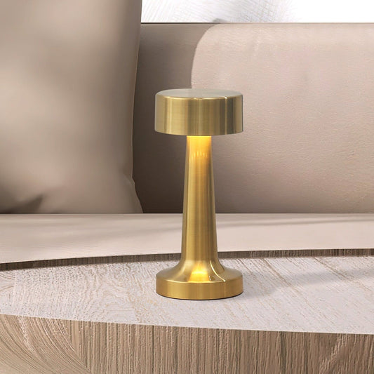 LED Bordlampe Messing - Trådløs - Moderne Design - Energisparende Lampe Table Lamp Danmarkmode.dk