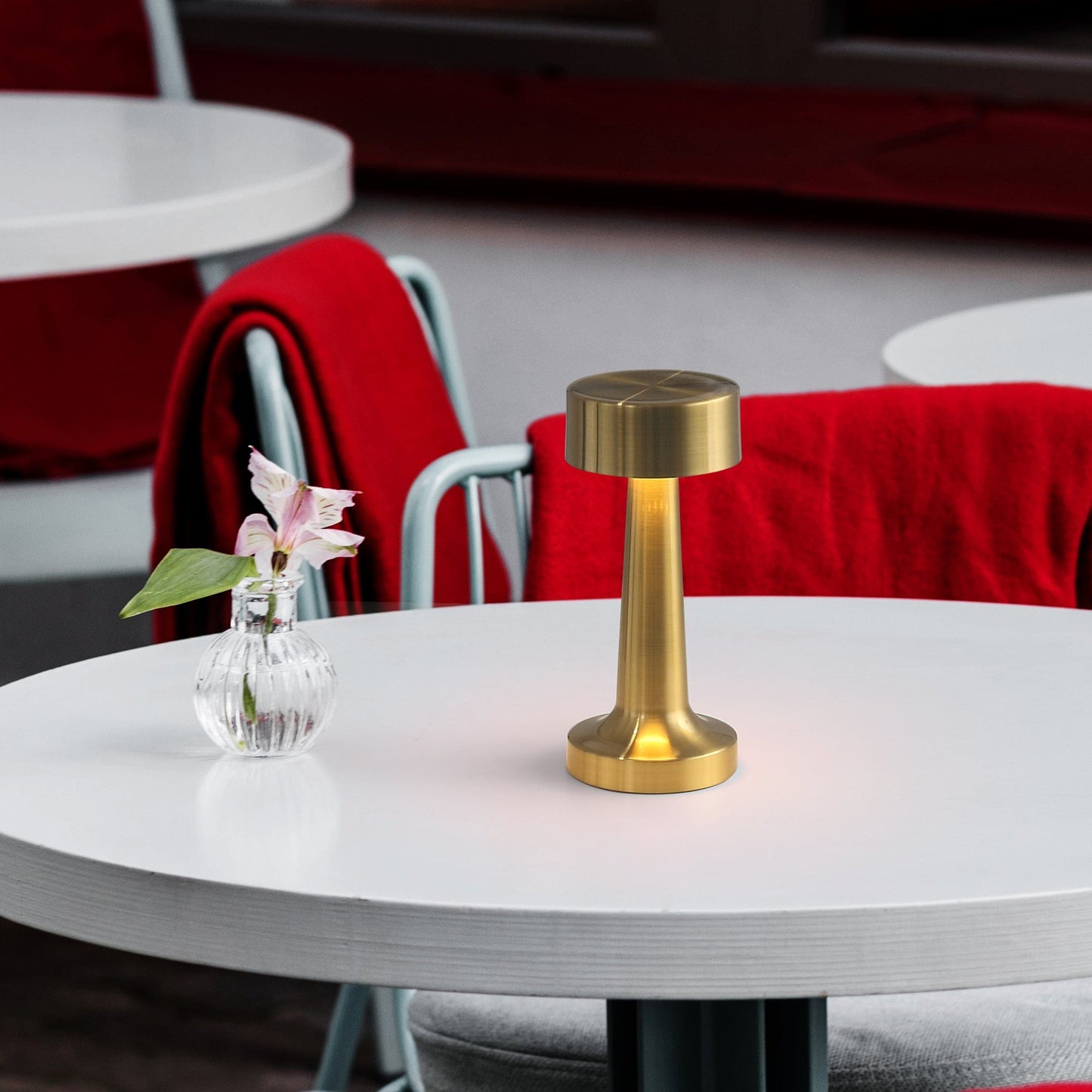 LED Bordlampe Messing - Trådløs - Moderne Design - Energisparende Lampe Table Lamp Danmarkmode.dk