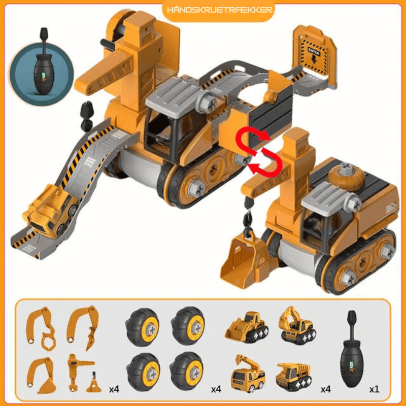 Legetøj Til Børn - Byggesæt Til Gravemaskine Construction Set Toys Danmarkmode.dk