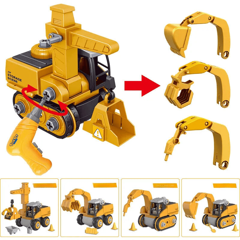 Legetøj Til Børn - Byggesæt Til Gravemaskine Construction Set Toys Danmarkmode.dk