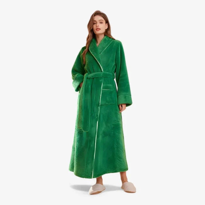 Letvægt Fleece Badekåbe - Unisex - Lang - Blød - Langærmet Bathrobe Danmarkmode.dk