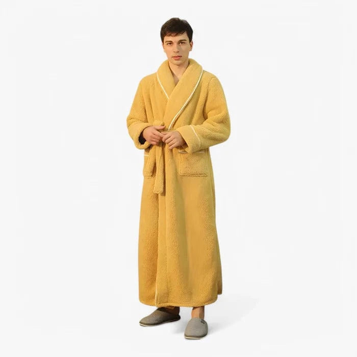 Letvægt Fleece Badekåbe - Unisex - Lang - Blød - Langærmet Bathrobe Danmarkmode.dk